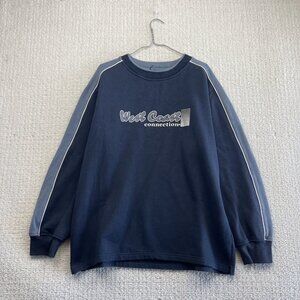 VTG West Coast Connection Pullover Sweatshirt Size M Blue Retro Fleece 2000's